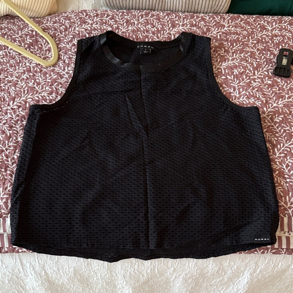 Koral Textured Black Sleeveless Top